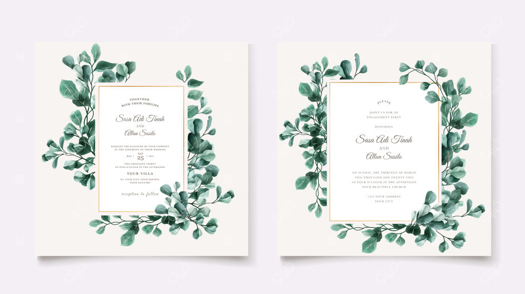 کارت دعوت عروسی با طرح گل