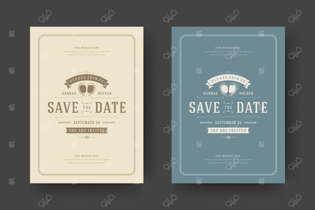 تصویر کارت دعوت عروسی؛ تاریخ را فراموش نکنید!