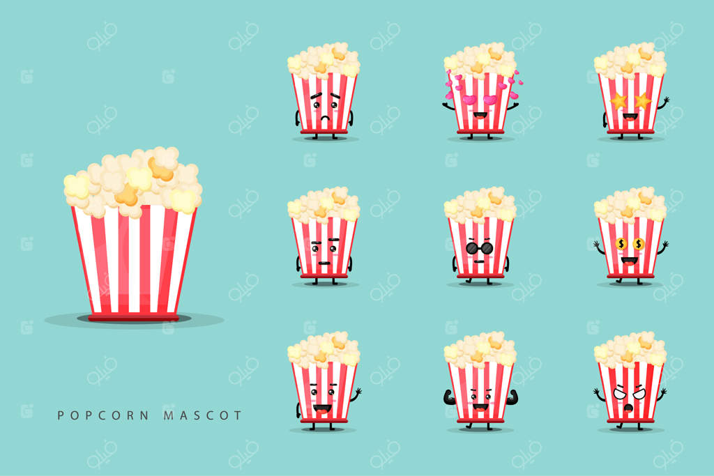 مجموعه‌ای از شخصیت‌های بامزه پاپ‌کورن