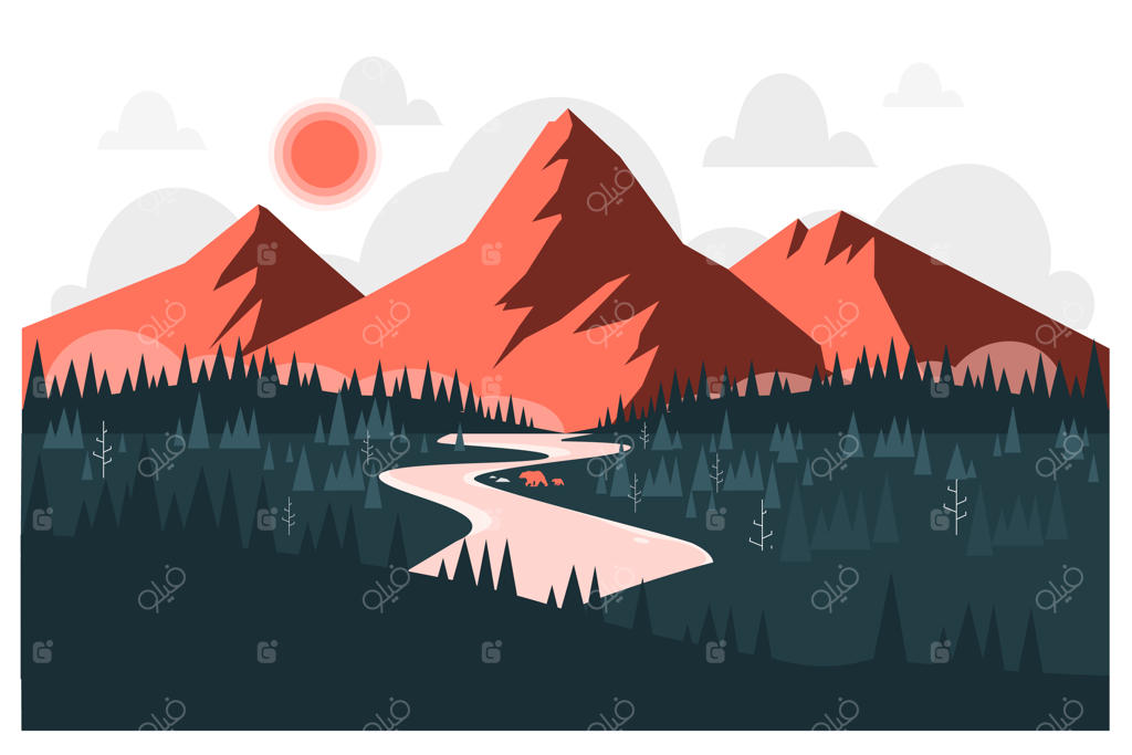 تصویرسازی منظره کوهستانی