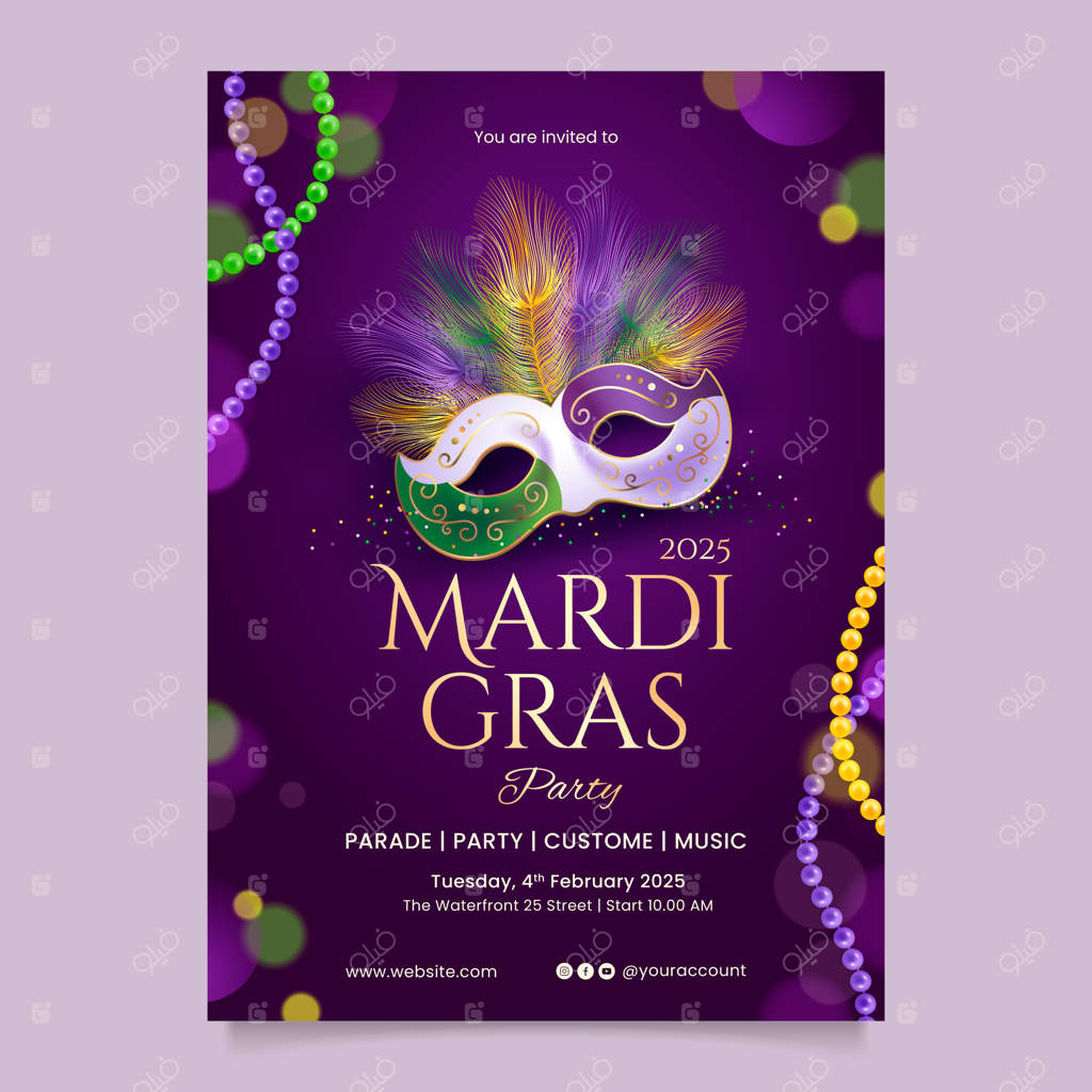 دعوت‌نامه واقعی به مهمانی ماردی گراس
