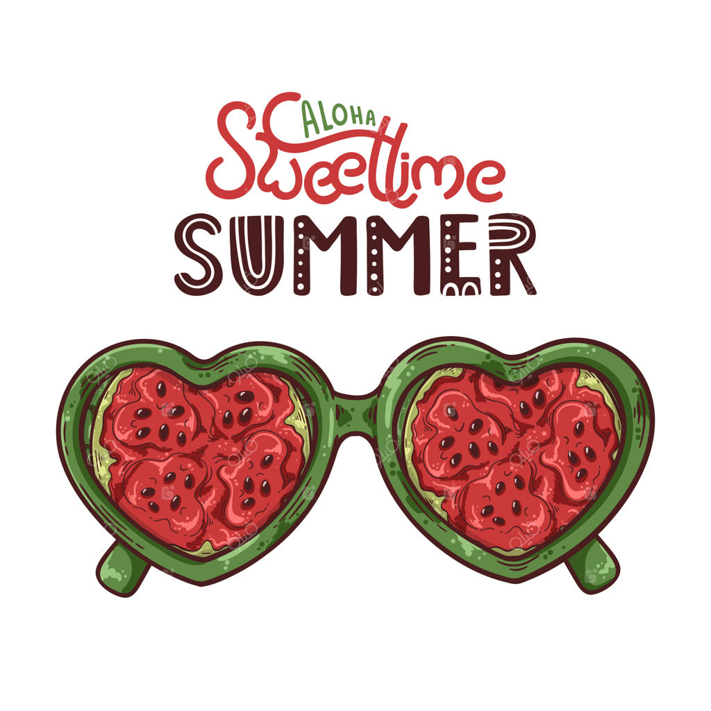 تصویرسازی وکتور از عینکی با لنزهای هندوانه‌ای شکل.