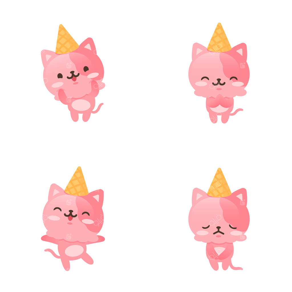 مجموعه شخصیت بامزه گربه بستنی