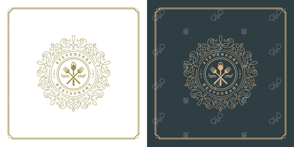 طرح لوگوی رستوران برای منو و تابلو کافه
