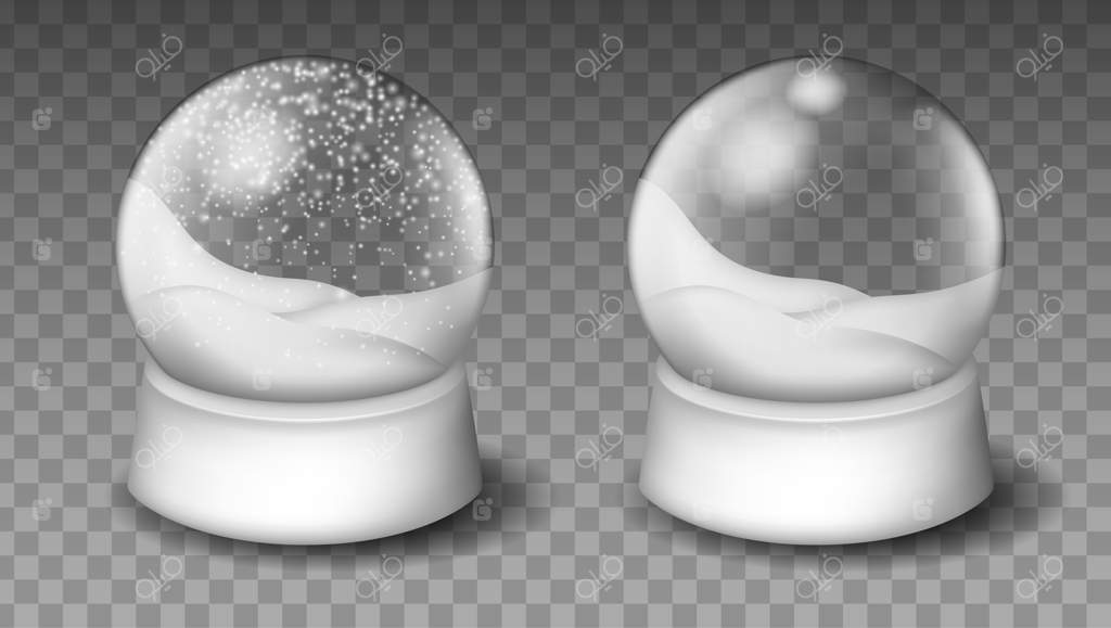 گوی برفی: گوی برفی کریسمس. گوی شیشه‌ای درخشان با طرح‌های مختلف برفی