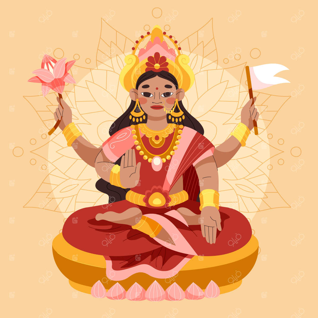 تصویر طراحی مسطح لاکشمی