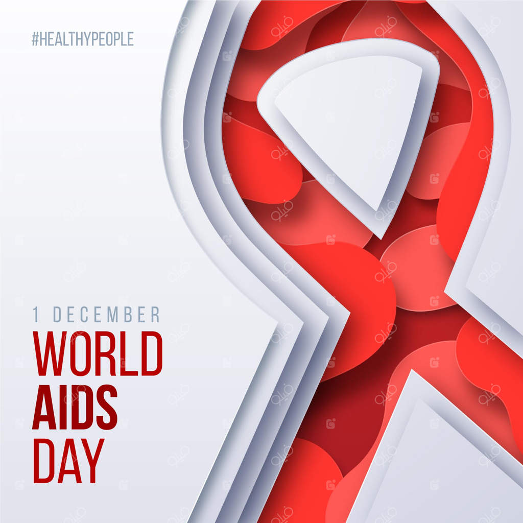 روبان روز جهانی ایدز به سبک کاغذی