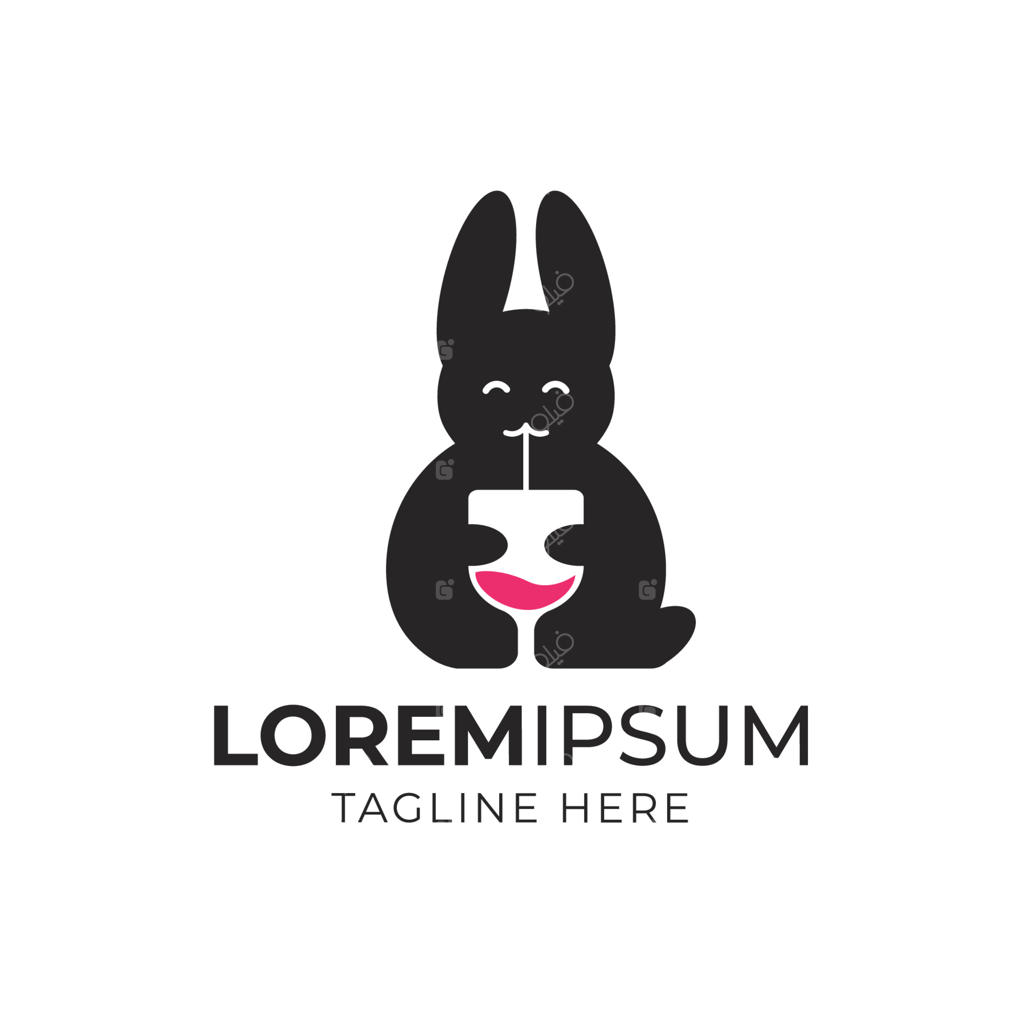 الهام طراحی لوگوی خرگوش با نوشیدنی