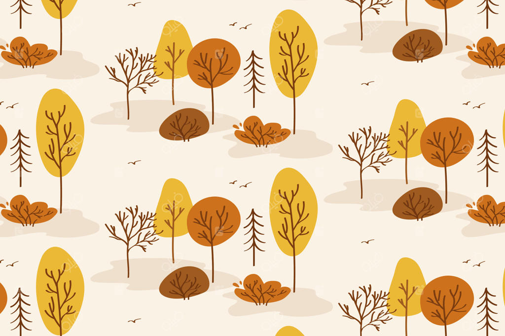 طراحی پترن جنگل پاییزی رنگارنگ