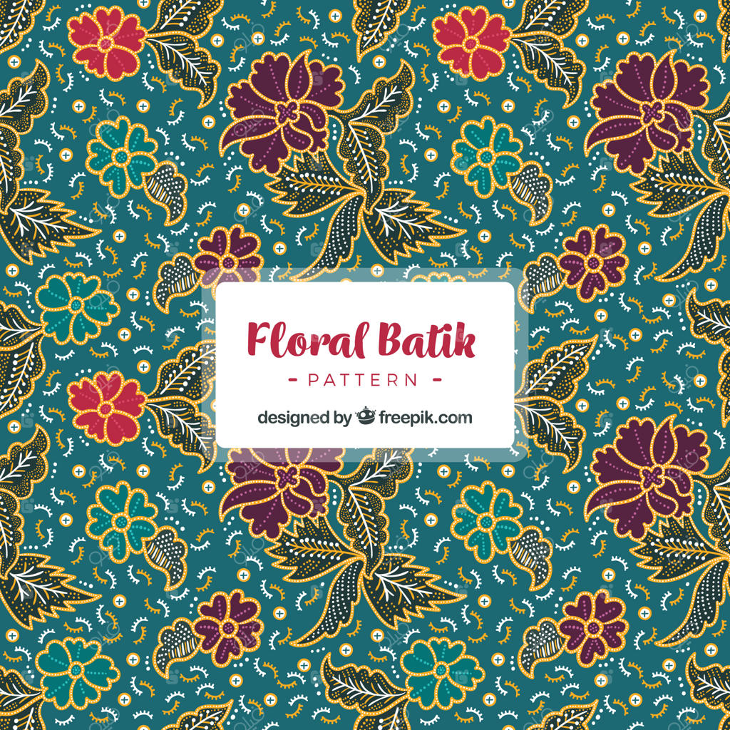 طرح تزیینی با گل‌های باتیک کلاسیک