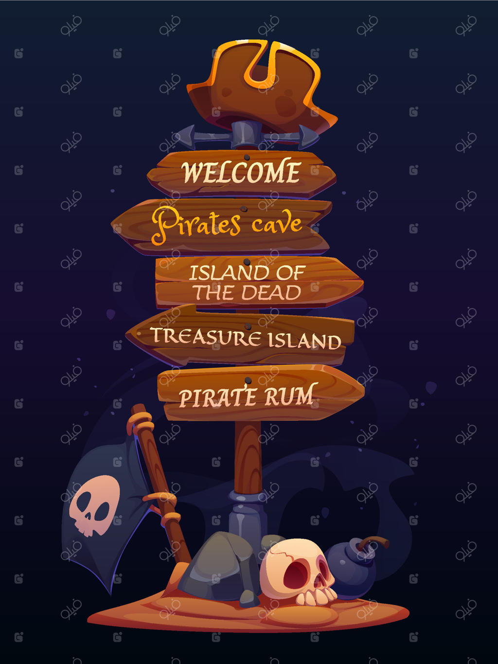 تابلوی مهمانی دزدان دریایی یا نشان چوبی کُرسِرها