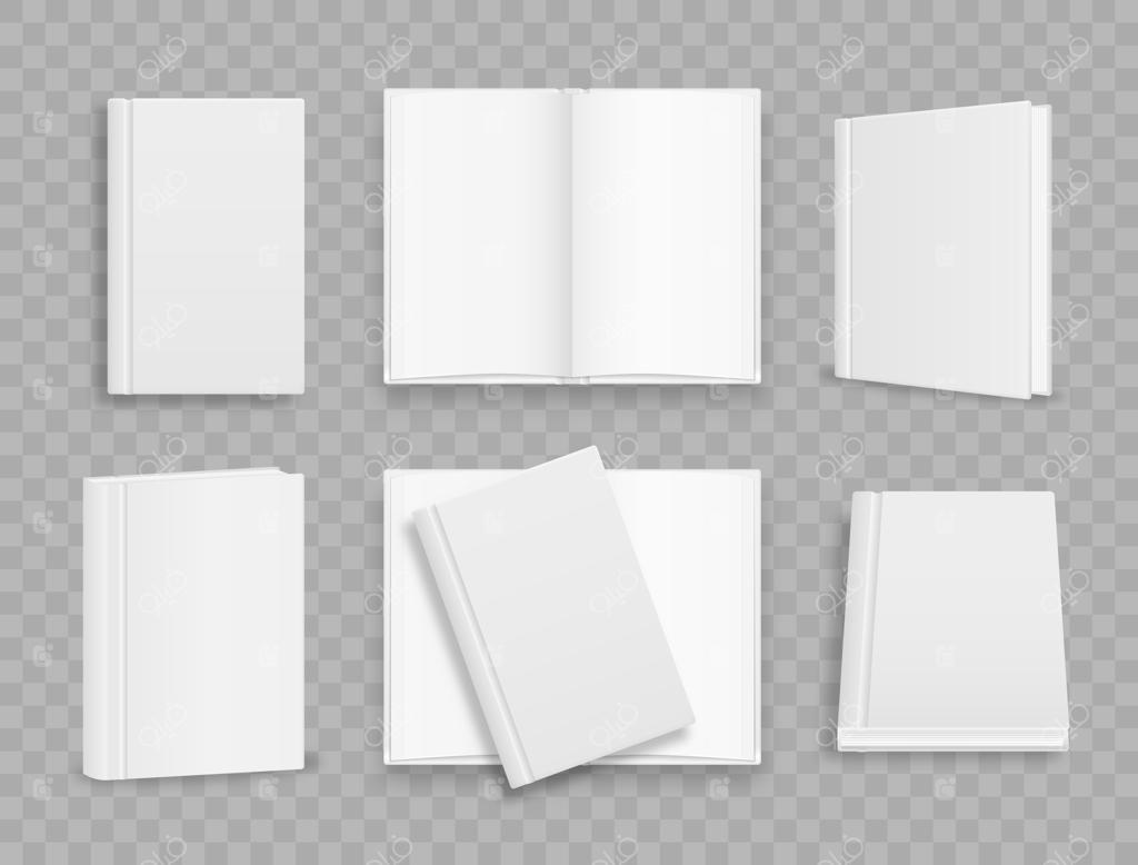 قالب جلد کتاب عمودی خالی با صفحات در جلو