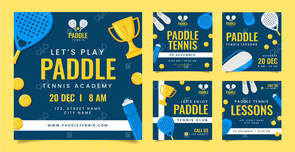 پست‌های اینستاگرام تنیس پدال با طراحی دستی