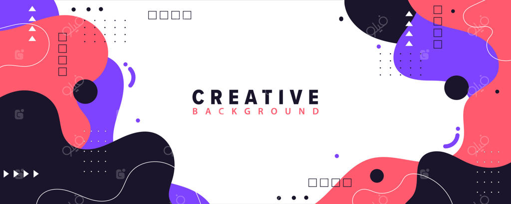 پس‌زمینه بنر، شکل‌های هندسی انتزاعی رنگارنگ وکتور