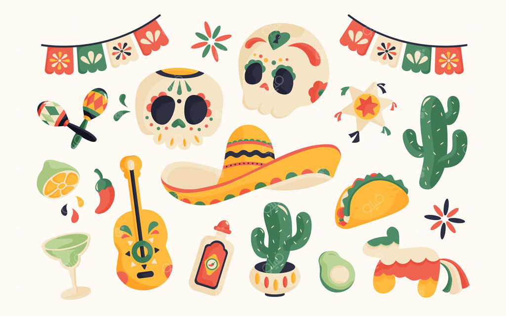 مجموعه‌ای از طرح‌های مکزیکی برای جشن سینکو د مایو