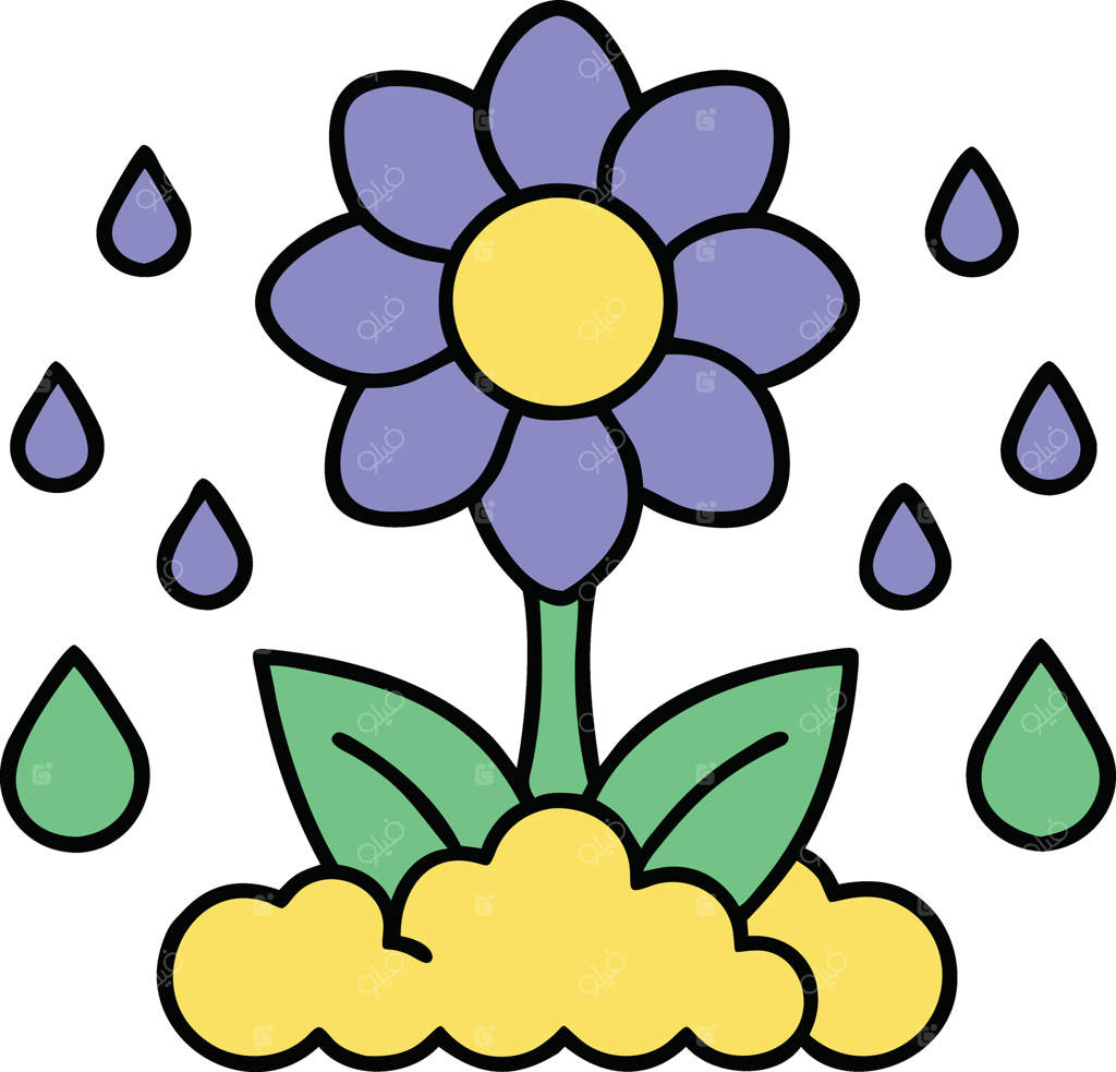 شکوفه بنفش در بهار: باران، طبیعت، رشد، باغ، حیات و خاک