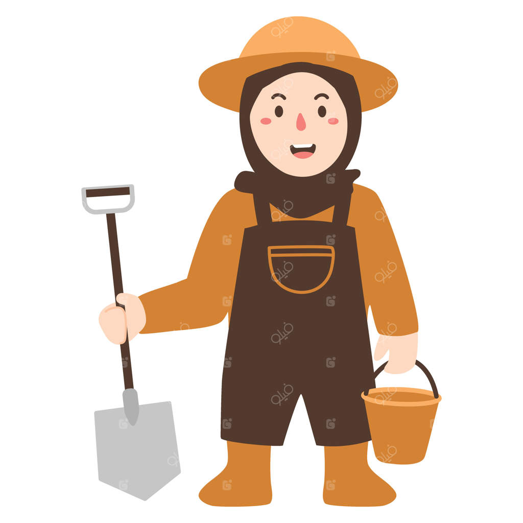 کودکان شاد با بیلچه - طرح حرفه‌ای وکتور