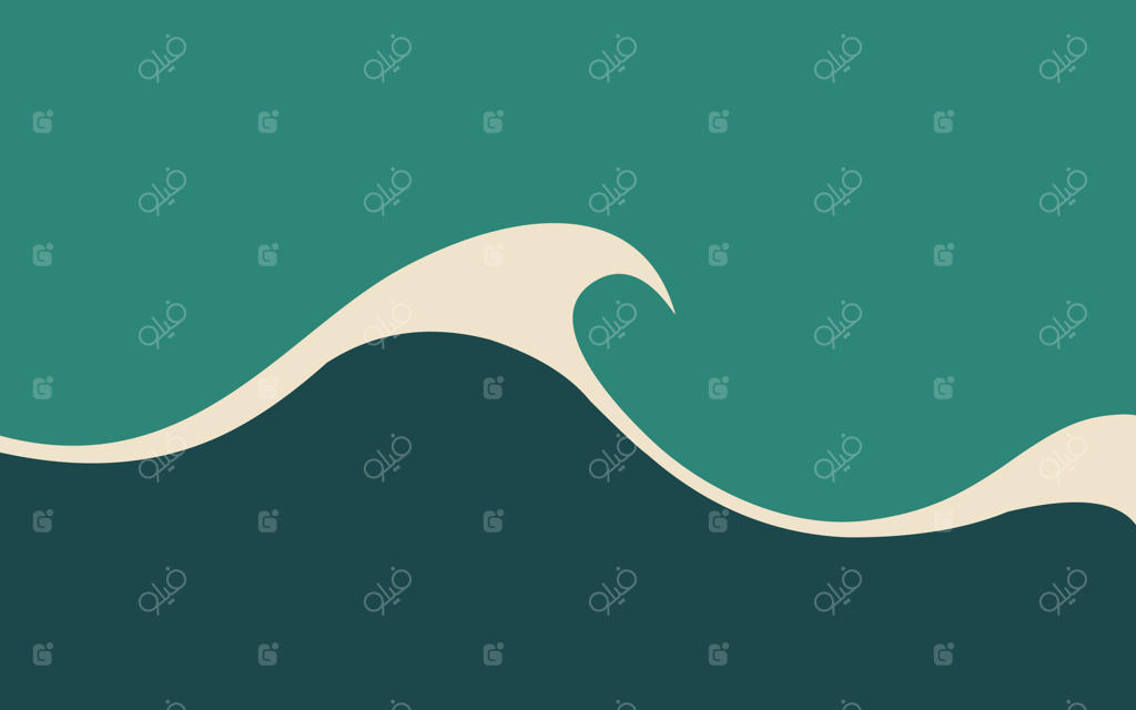 تصویرسازی وکتور پس‌زمینه با طرح امواج اقیانوس