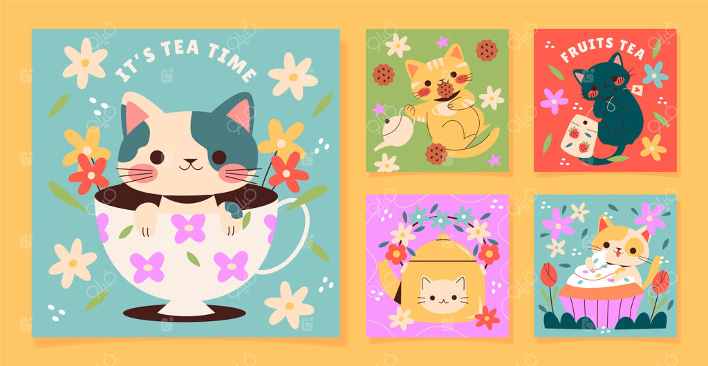 قالب اینستاگرام مجموعه استایل کاوایی