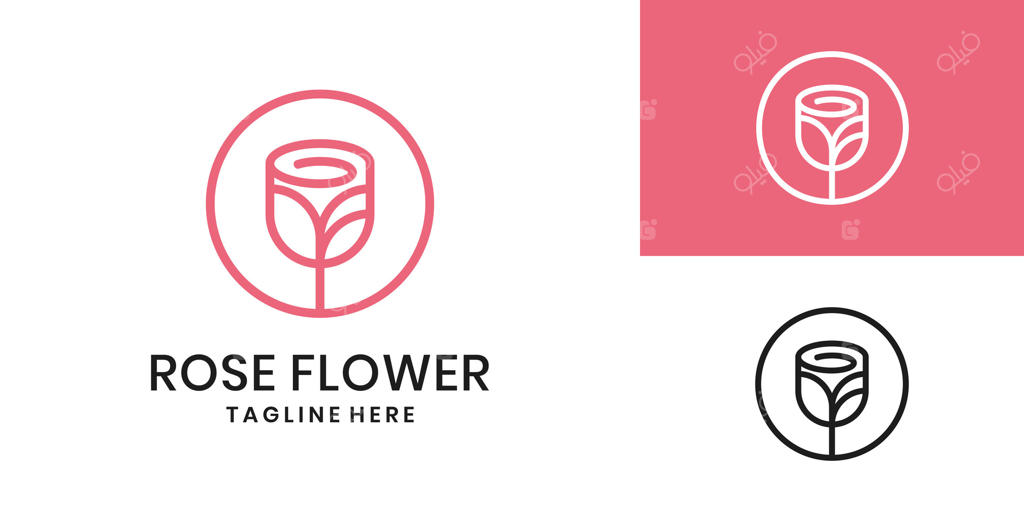 طراحی لوگوی مینیمال گل رز