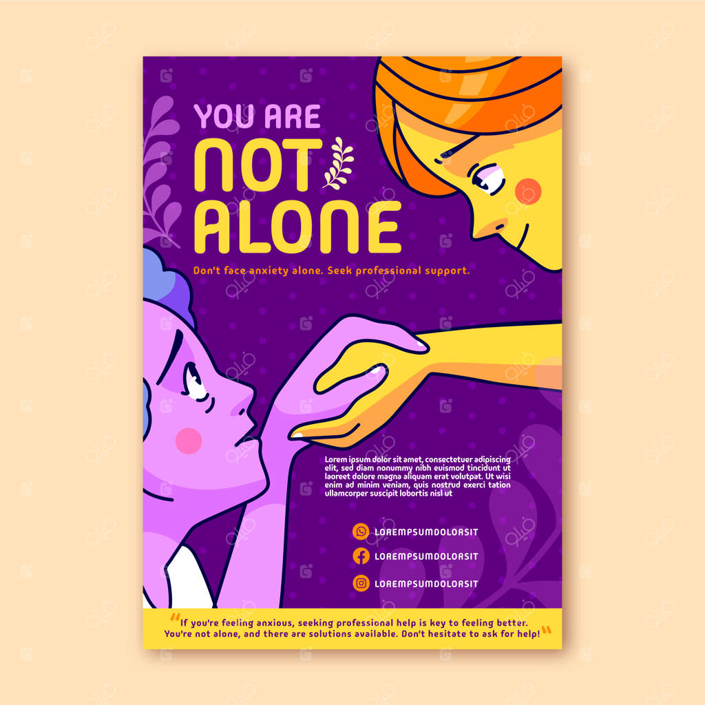 پترن پوستر دست‌ساز اضطراب