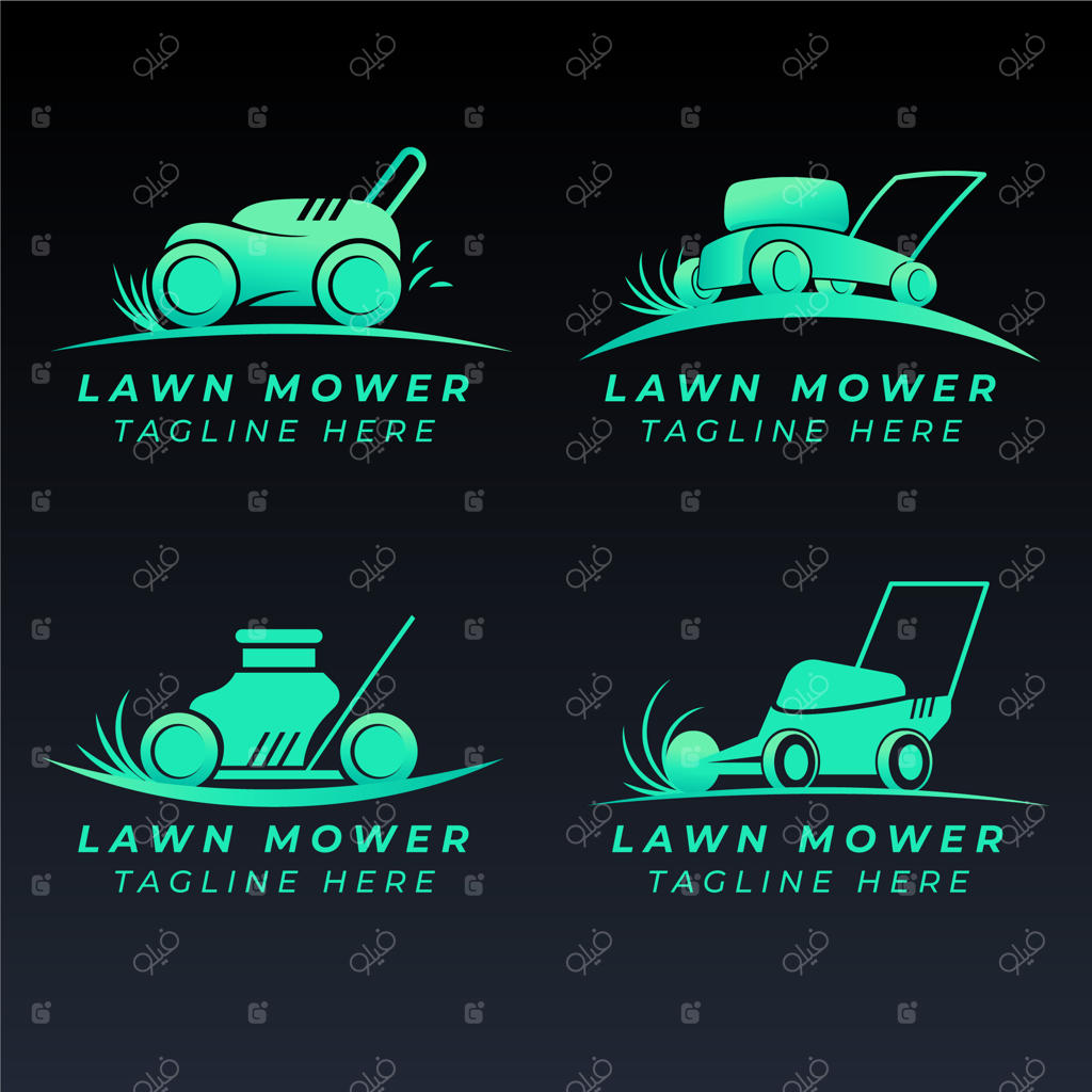 لوگوی ماشین چمن‌زنی با طرح گرادینت