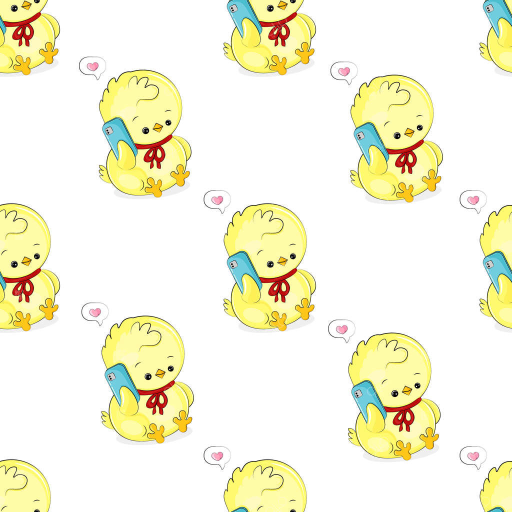 طرح جوجه‌های بامزه با گوشی هوشمند