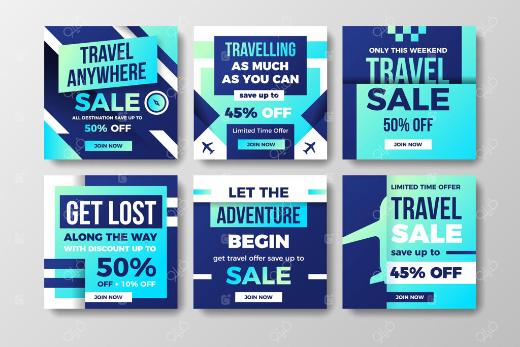 مجموعه پست‌های اینستاگرام فروش سفر