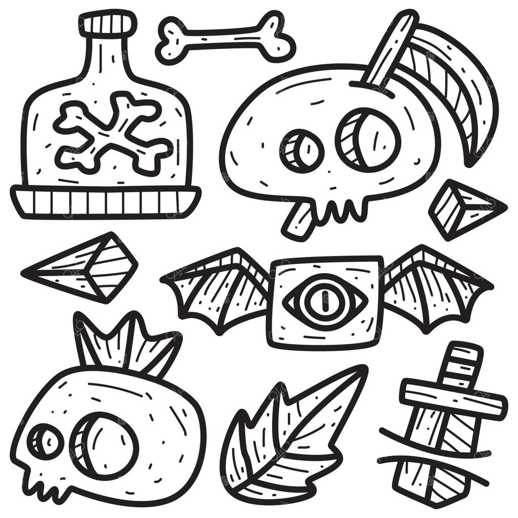 طرح‌های تتوی طراحی شده با دست و نقاشی‌های خط‌خطی