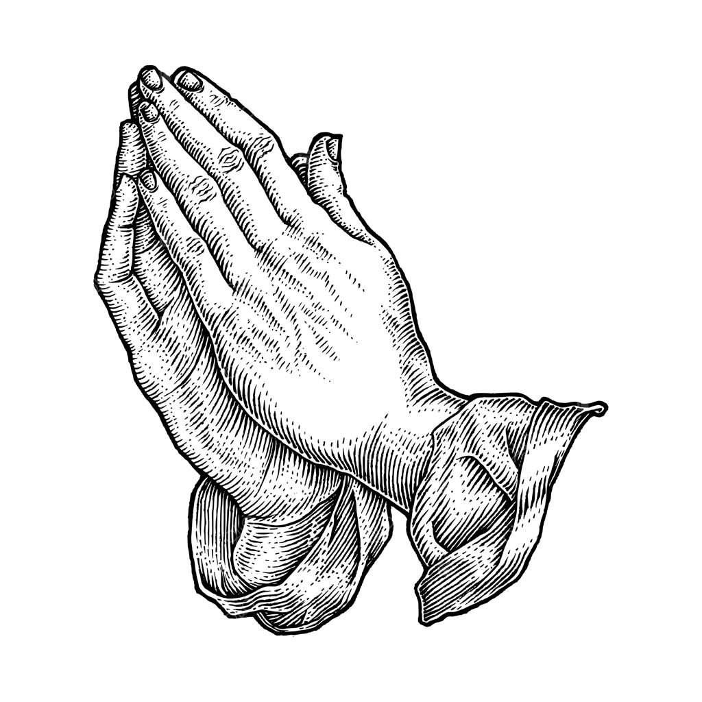 تصویرسازی دست در حال دعا