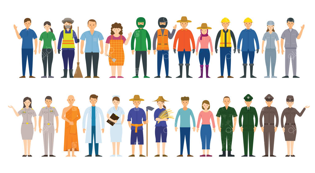 گروهی از افراد با حرفه‌ها و مشاغل گوناگون