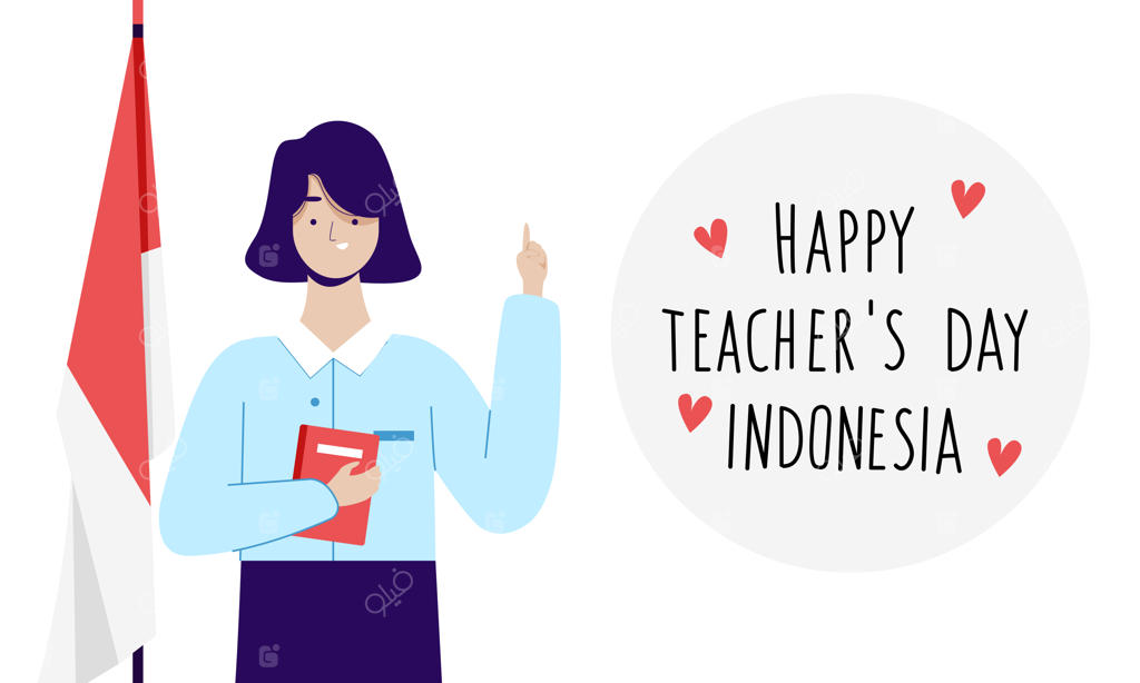 معلم زن در حال جشن گرفتن روز ملی معلم