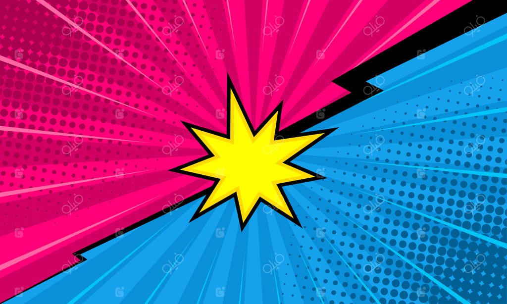 طراحی پس‌زمینه کارتونی و کمیک با تم تقابل