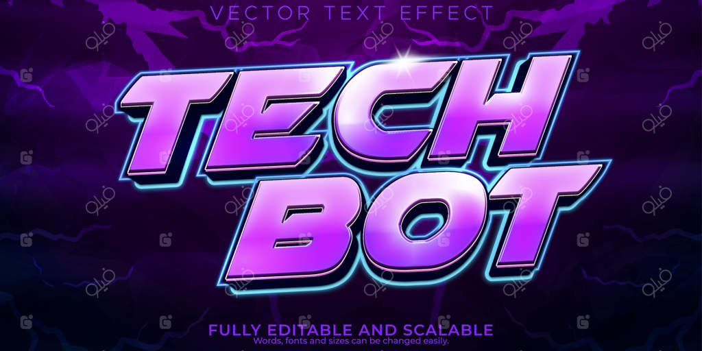افکت متن تکنو: سبک متن ربات و ماشین قابل ویرایش
