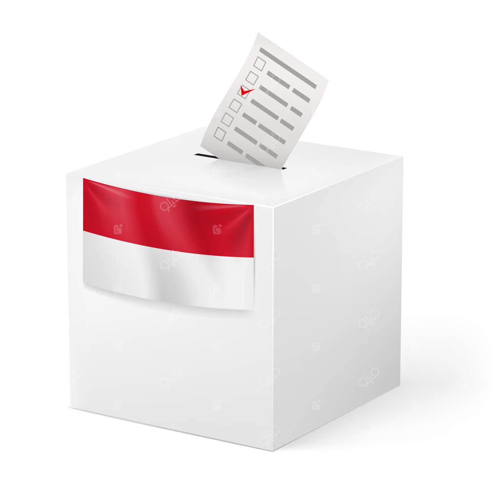صندوق رأی با برگه‌های رأی‌گیری. موناکو