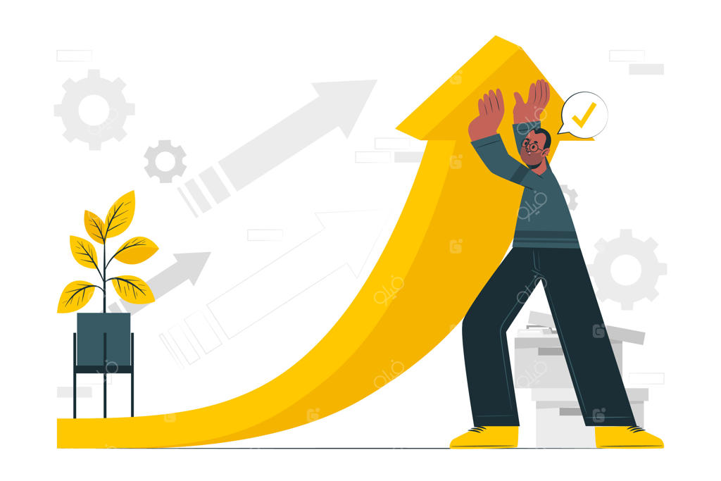 تصویرسازی مفهوم هدایت فلش به سمت بالا