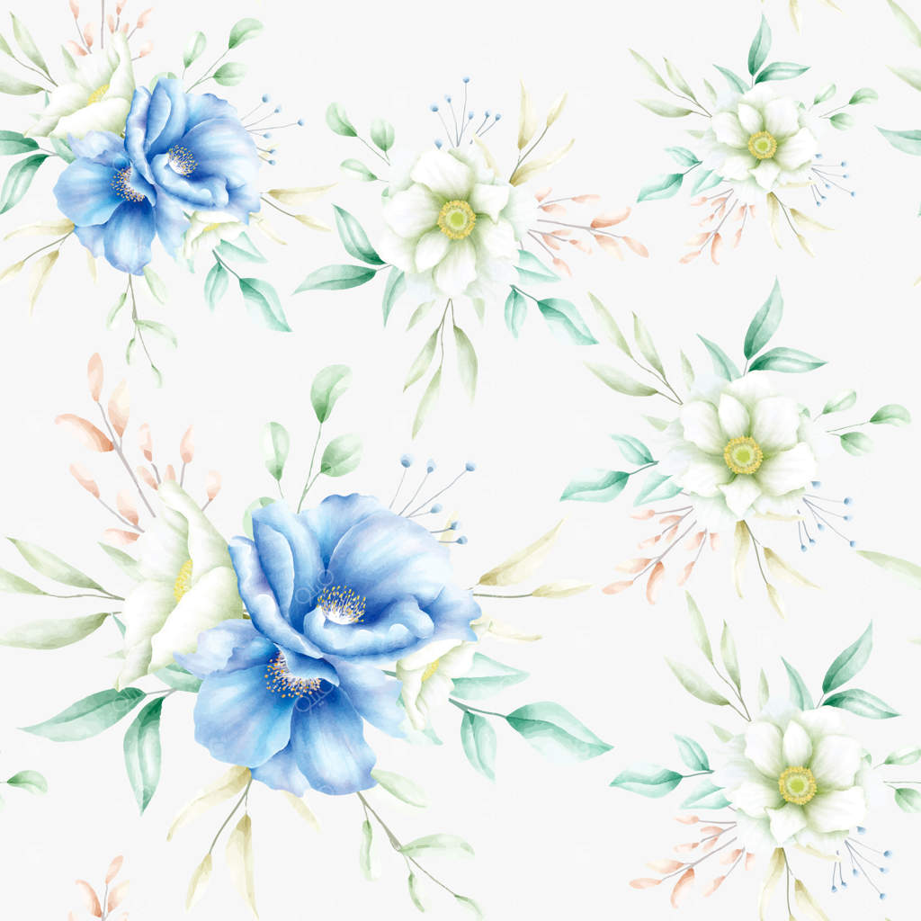 طرح یکپارچه گل‌های آبرنگی شیک