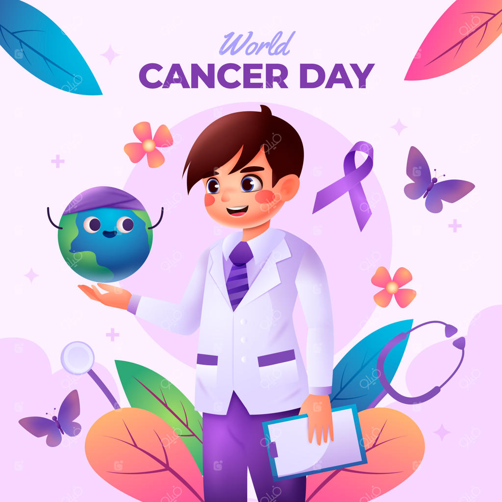 تصویرسازی روز جهانی سرطان با طراحی گرادیان