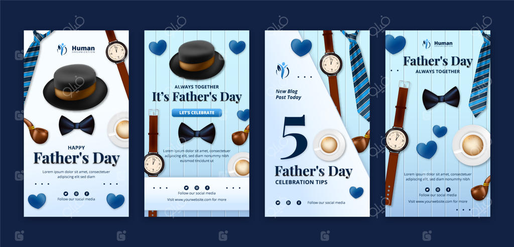 مجموعه استوری‌های اینستاگرام به مناسبت روز پدر با طراحی گرادینت