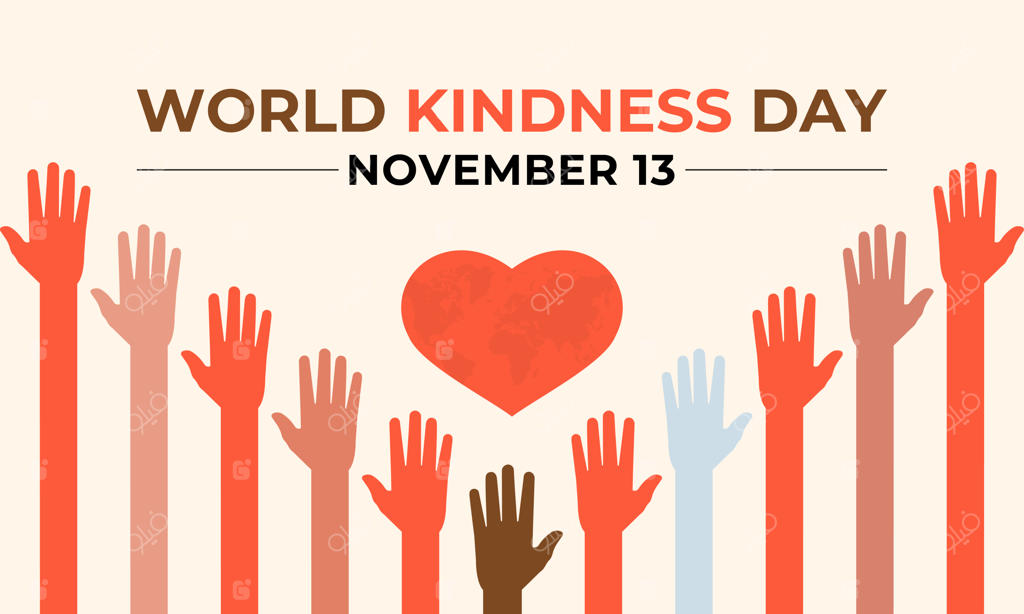 وکتور روز جهانی مهربانی در ۱۳ نوامبر؛ طرح دست و کره زمین با مضمون عشق و نیکوکاری