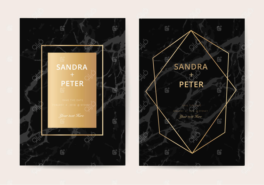 کارت دعوت عروسی مرمرین با سبک لوکس