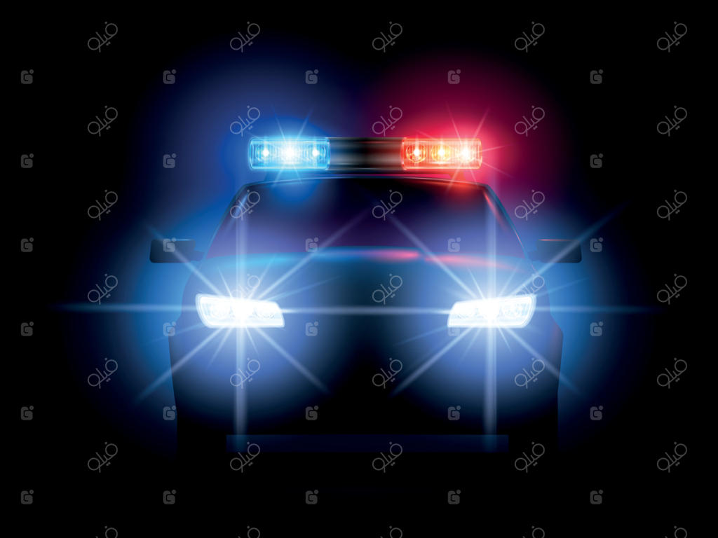 چراغ‌های ماشین پلیس: نورافکن و فلاشر خودروهای امنیتی و کلانتر، چراغ‌های آژیر اضطراری و حمل‌ونقل امن (برداشت وکتور)