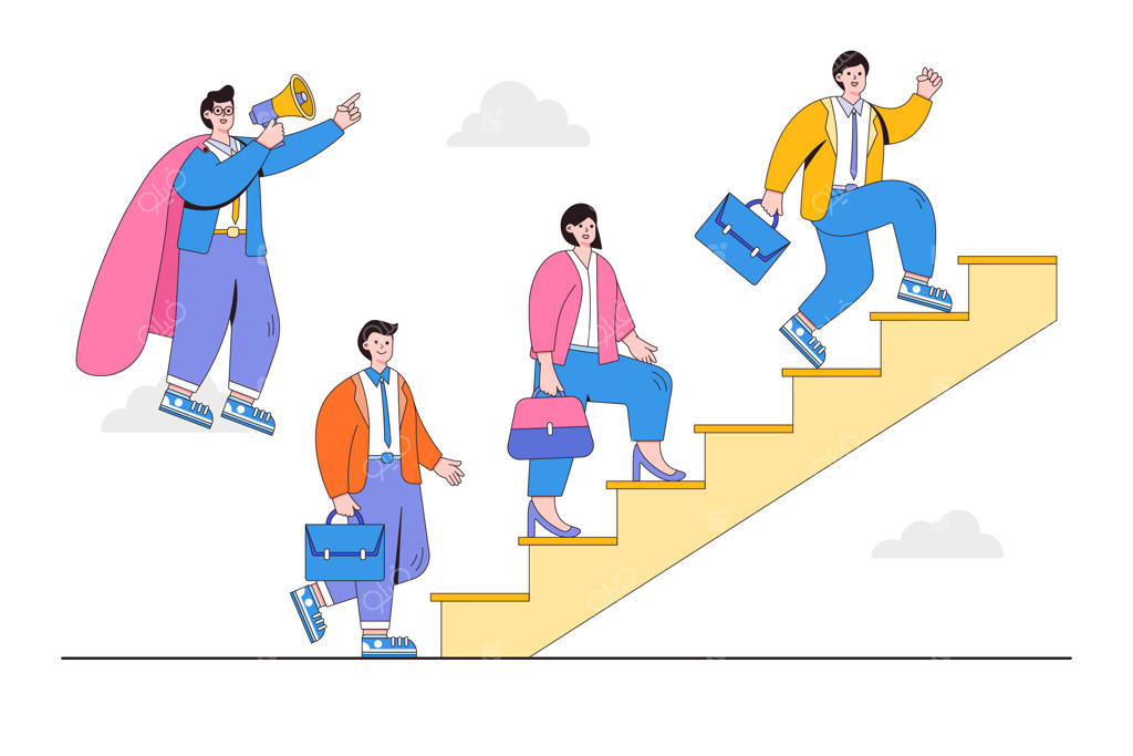 حمایت رهبر در دستیابی به اهداف: مدیر مسیر شغلی را توسعه می‌دهد یا طرح بهبود و رشد را راهنمایی می‌کند. قهرمان تجارت با استفاده از بلندگو تیم را به موفقیت هدایت می‌کند.