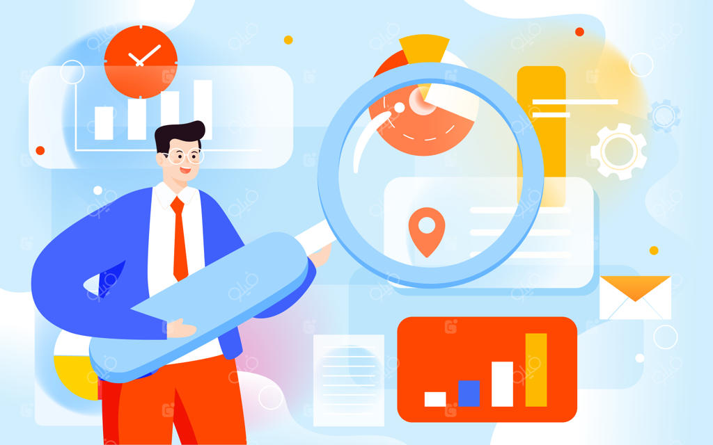 منابع انسانی به دنبال استخدام با بلندگو، همراه با پس‌زمینه‌ای از داده‌ها و اهداف مختلف