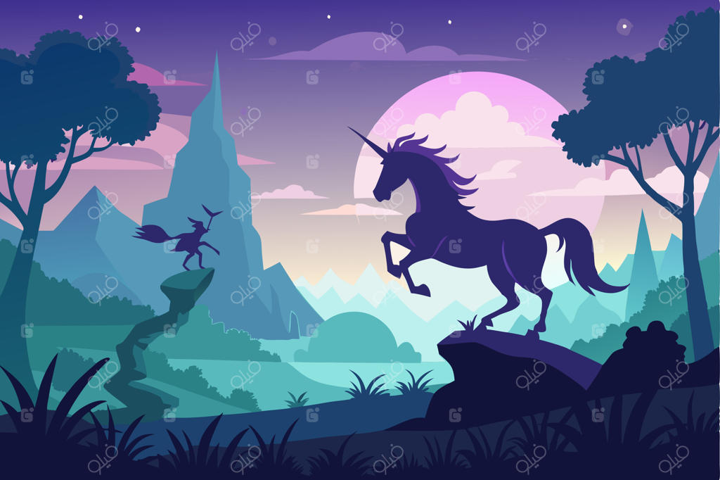 نمای ضد نور نبرد افسانه‌ای و مسابقه سرعت میان سانتور و تک‌شاخ