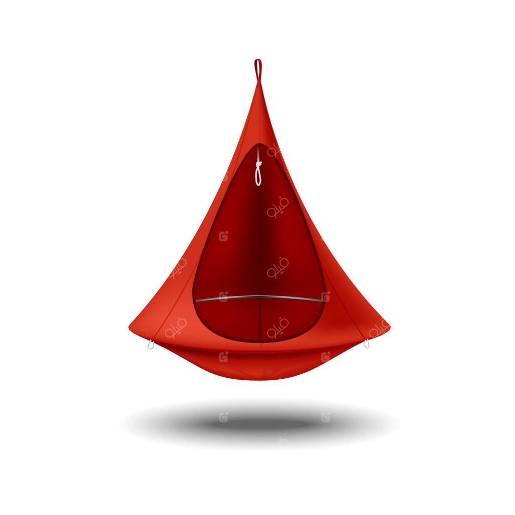 صندلی معلق قرمز: مبلی برای استراحت و سفر.