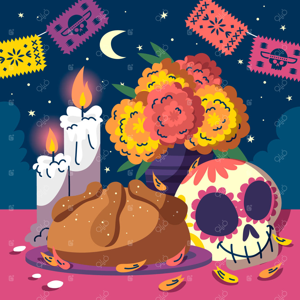 تصویرسازی دستی روز مردگان