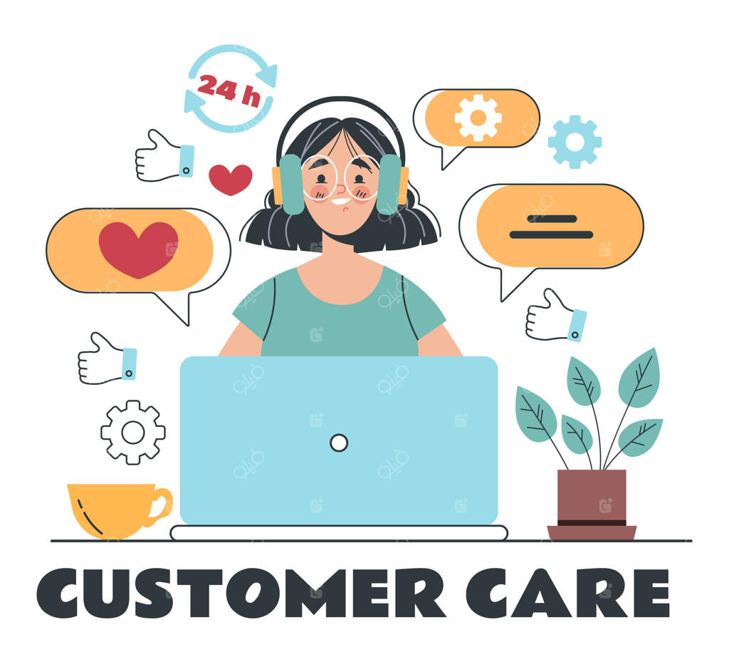 مفهوم مراقبت از مشتری - طراحی گرافیکی کارتونی جذاب