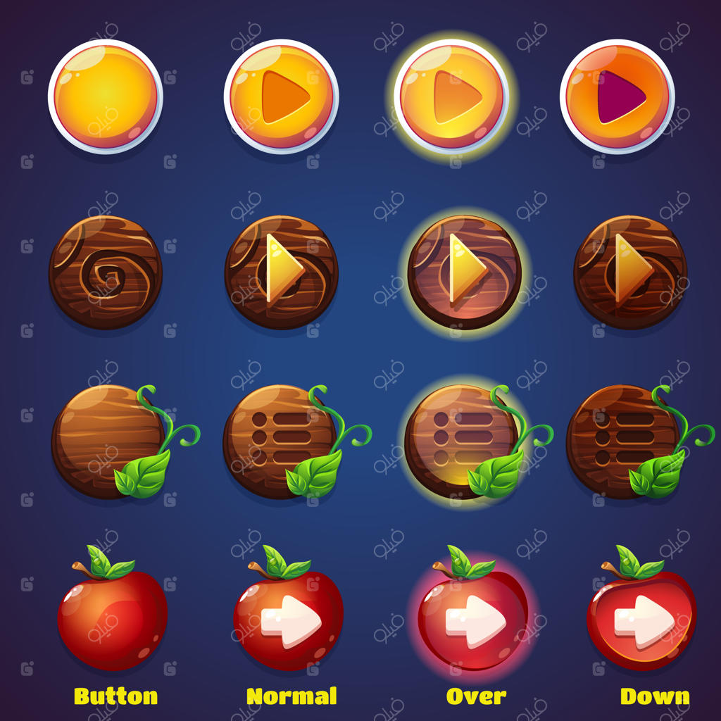 مجموعه‌ای از دکمه‌ها برای نمایش‌ها