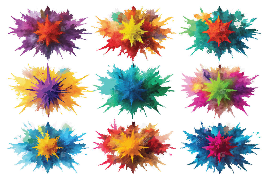 مجموعه انفجار پودرهای رنگارنگ